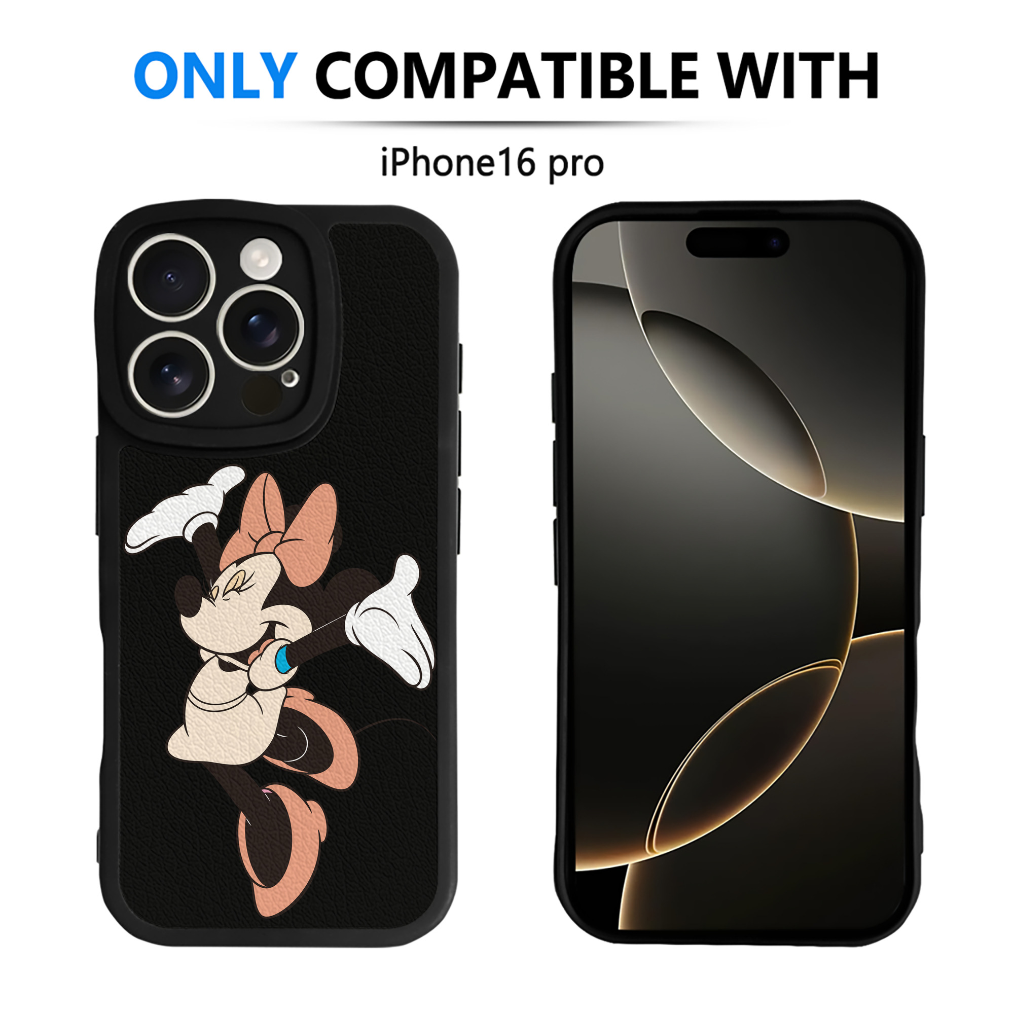 （画像用） ミッキーマウス Mickey Mouse 【iPhone 16シリーズ対応】シリコンスマホケース（レザー調） 材質：シリコン